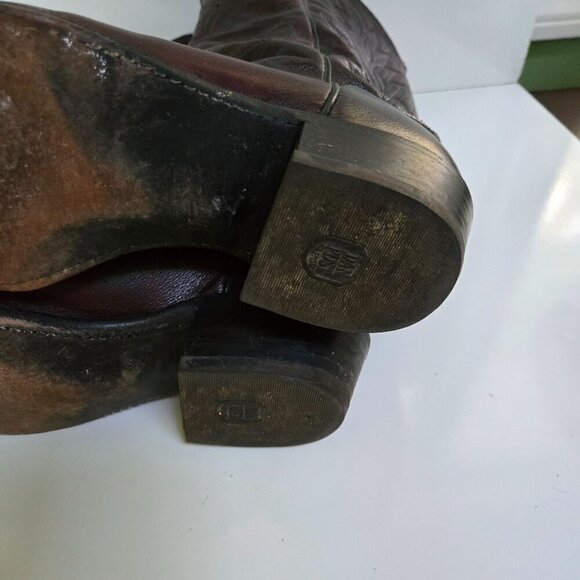 Dan Post Milwaukee Dark Cherry Burgundy Leather Embroidered Cowboy Boots Size 10 - Picture 7 of 9